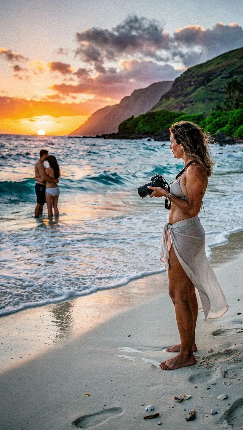 Пейзаж с величественными горами на закате, отражающимися в спокойном озере.