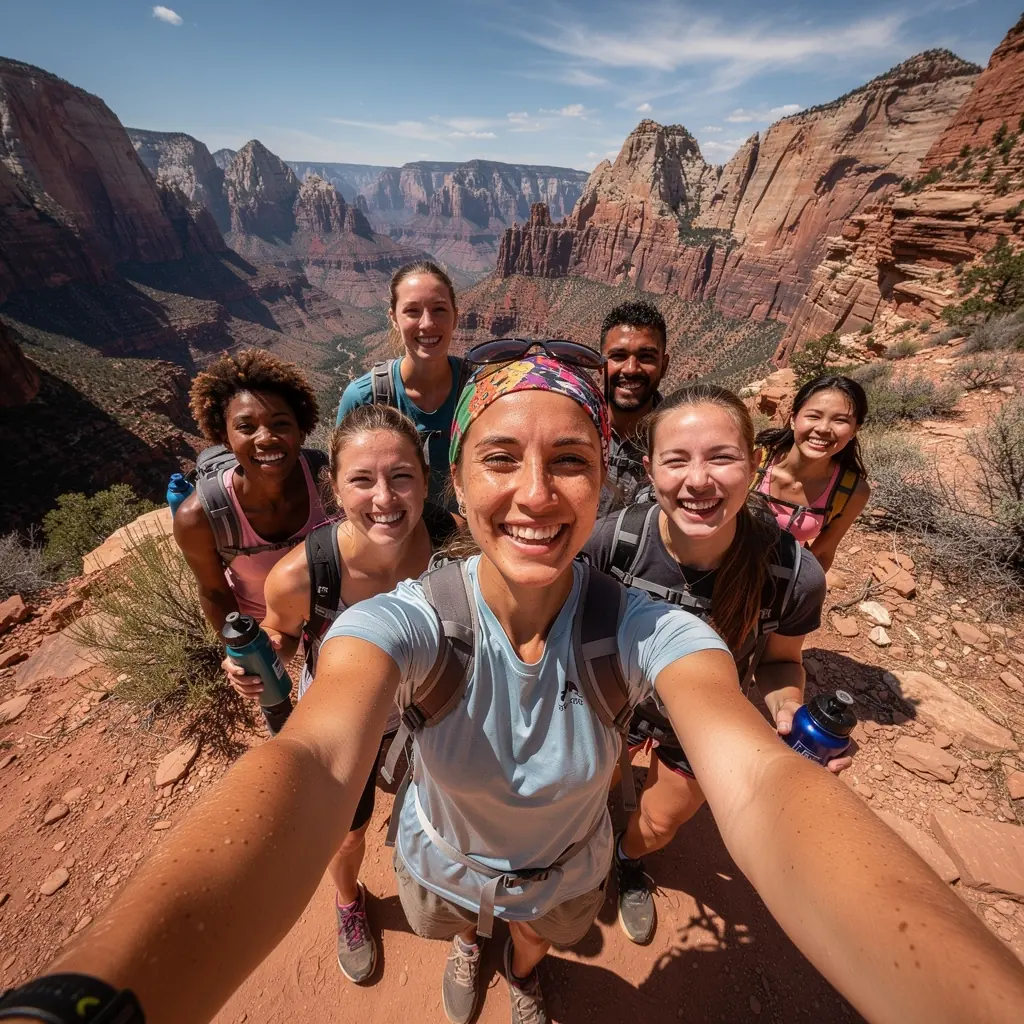 Пейзаж с горным озером на закате, отражающим разнообразные цвета неба.